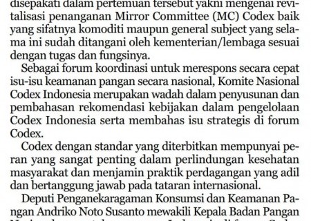 Revitalisasi MC Codex Indonesia Disepakati