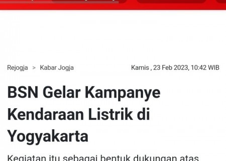 BSN Gelar Kampanye Kendaraan Listrik di Yogyakarta