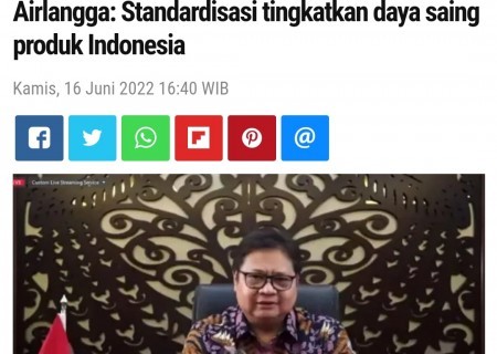 Airlangga: Standardisasi tingkatkan daya saing produk Indonesia