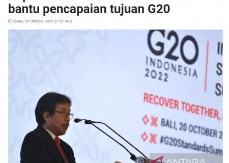 Kepala BSN: Standar Internasional Bantu Pencapaian Target G20