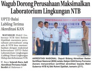 Wagub Dorong Perusahaan Maksimalkan Laboratorium Lingkungan NTB