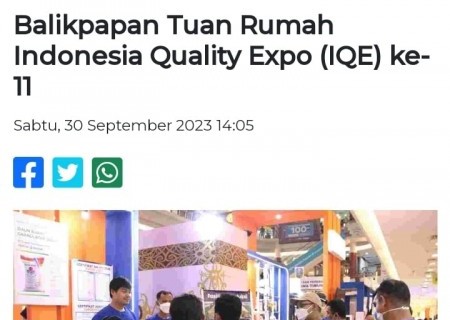 Balikpapan Tuan Rumah Indonesia Quality Expo (IQE) ke-11