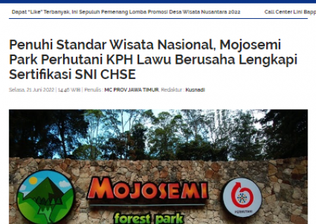 Penuhi Standar Wisata Nasional, Mojosemi Park Perhutani KPH Lawu Berusaha Lengkapi Sertifikasi SNI CHSE