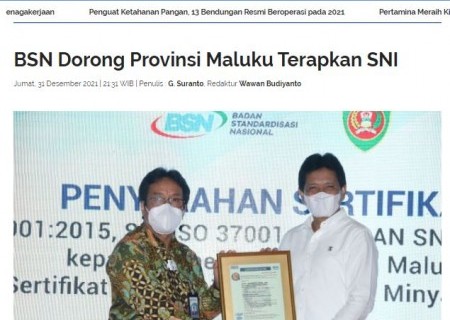 BSN Dorong Provinsi Maluku Terapkan SNI